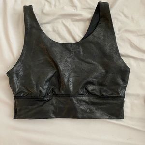 Aerie Offline Faux Leather Sports Bra